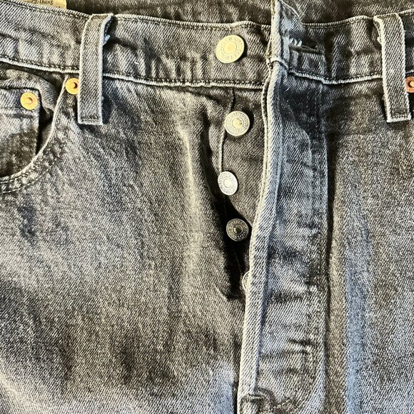Washed Black Levi's 501 Button Fly Jeans NWOT - Picture 4 of 4